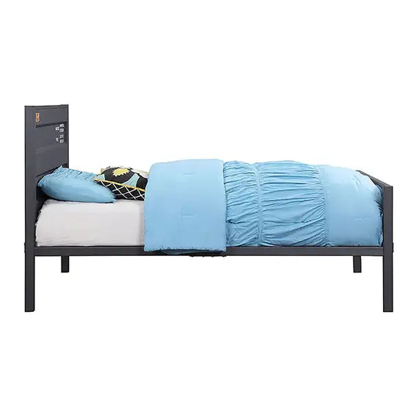 Gunmetal Twin Platform Bed Frame - Modern & Sleek Design - Minihomy