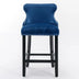 Blue Velvet Wingback Barstools with Nailhead Trim - Set of 2 (SW1824BL) - Minihomy