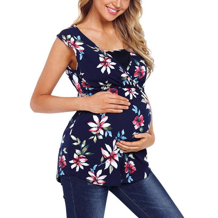 Pregnant Women Floral Printed Vest Maternity