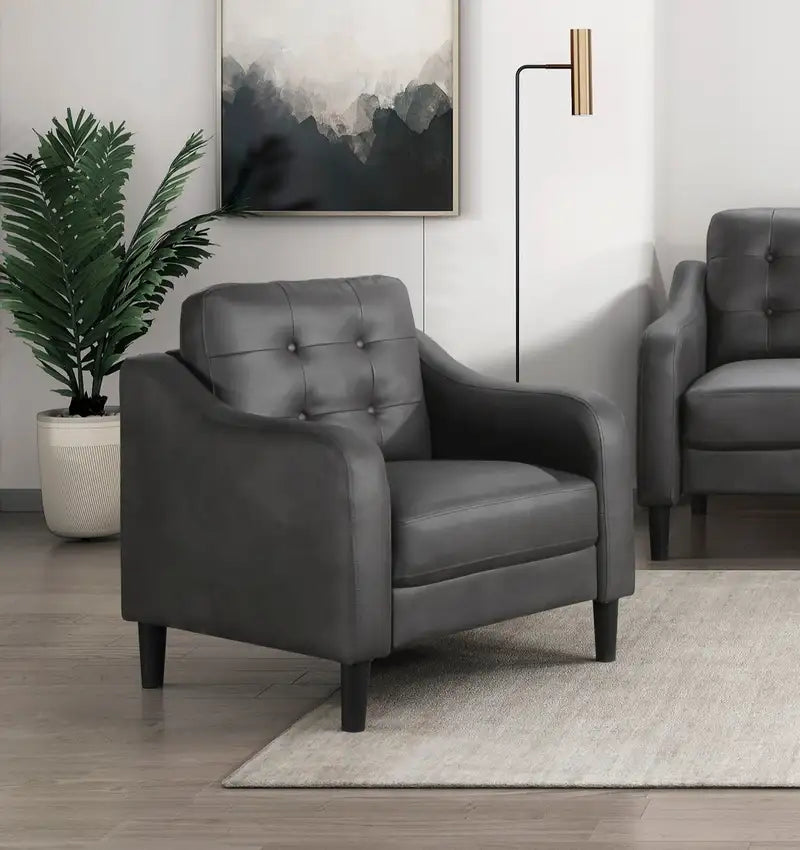 Gray Microfiber Sofa Set: 3-Piece Sofa, Loveseat, Chair