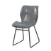 Gray Leather Dining Chairs (Set of 2) - High-Density Sponge, PU Kitchen Stools for Home - Minihomy