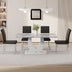 Modern Marble Dining Table & Chair Set - Rectangular, Minimalist, Soft Cushions (F-1280) - Minihomy