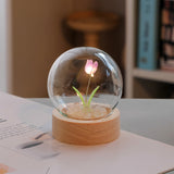 Artificial Tulip Flower Night Light - Handmade DIY LED Lamp for Bedroom Decor