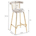 Luxury Velvet Bar Stools Set of 2, Beige - High Back Pub Chairs with Metal Legs for Kitchen Dining - Minihomy