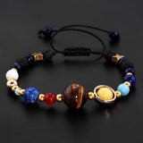 Universe Galaxy Eight Planets Solar System Guardian Star Natural Stone Beads Bracelet