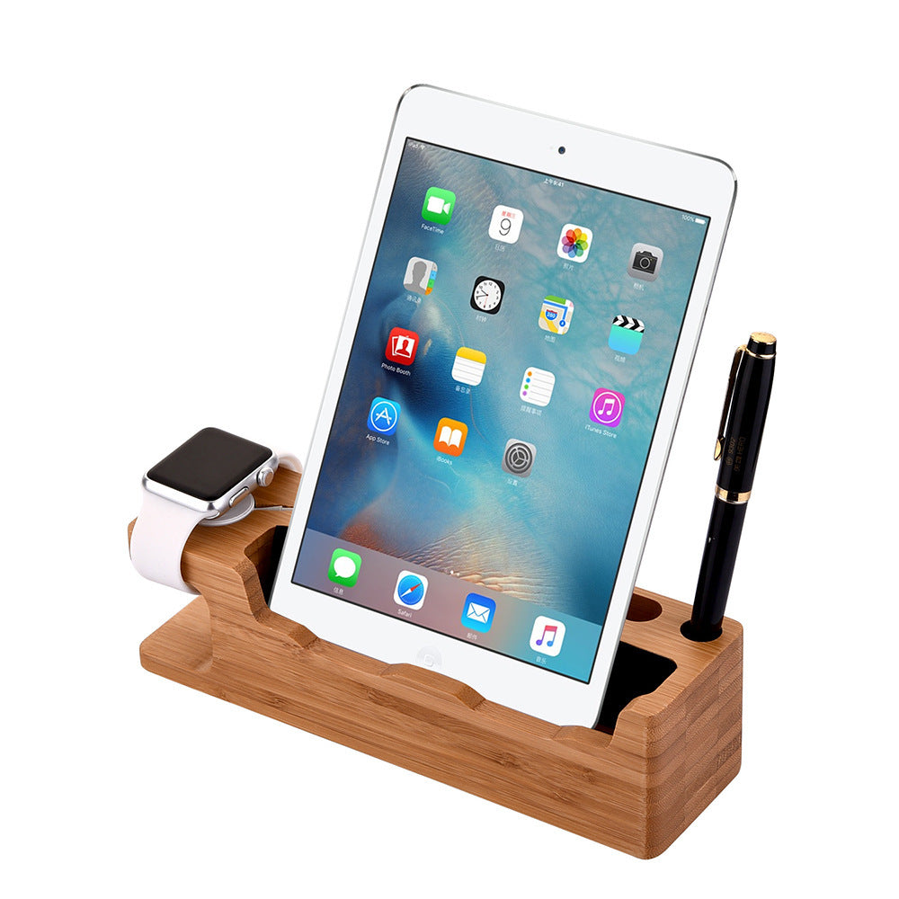Upgrade Your Desk Space: Multifunctional Wood Phone & Watch Stand