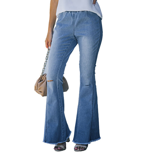 Jeans Women's High Waist Elastic Waist Head