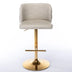 Beige Swivel Barstools, Adjustable Height, Tufted Back, Modern PU Upholstery, Set of 2 for Kitchen Island & Pub - Minihomy