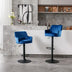 Adjustable Bar Stools Set of 2 with Back & Footrest - Counter Height Bar Chairs for Kitchen, Pub - Blue - Minihomy