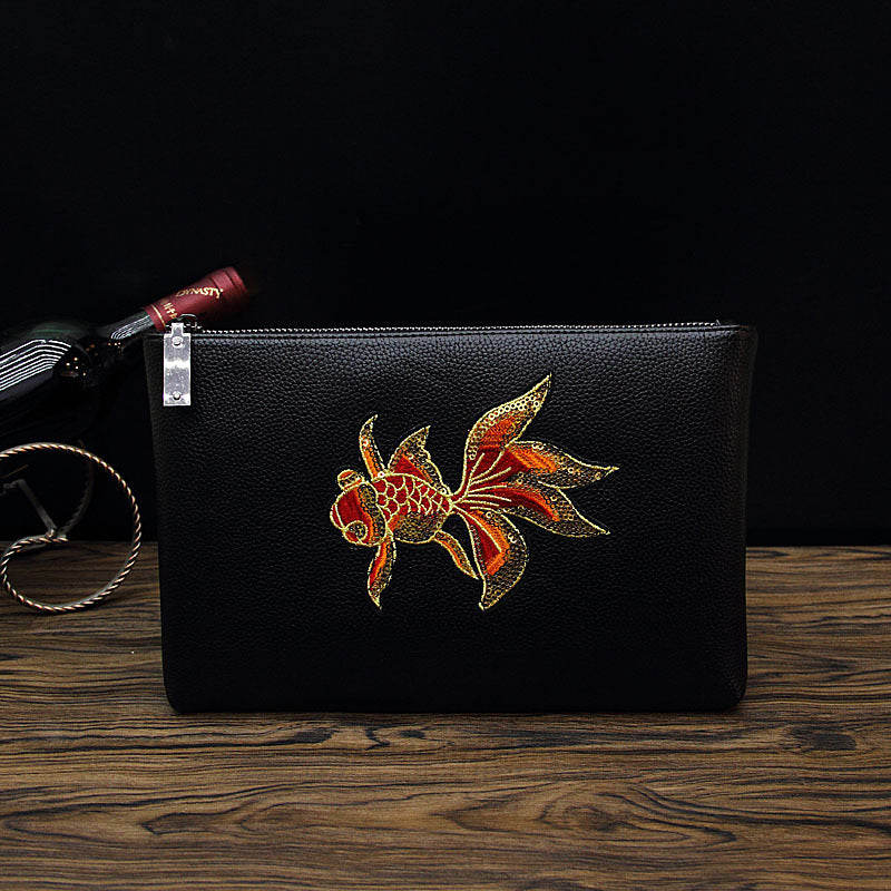 Bee Embroidered Men's Handheld Envelope Bag - Minihomy