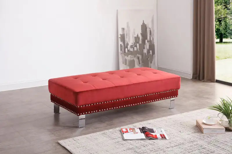 Cherry Ottoman: Stylish & Modern Accent for Living Rooms