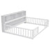 Full Size Platform Bed with Bookcase, Shelves, Guardrails - White - Minihomy