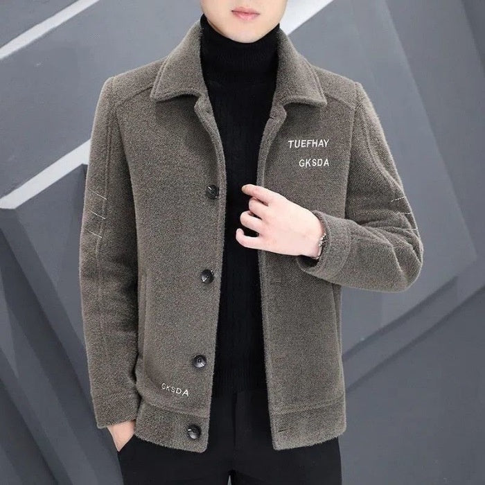 Men's Woolen Coat Short Autumn And Winter Woolen Coat