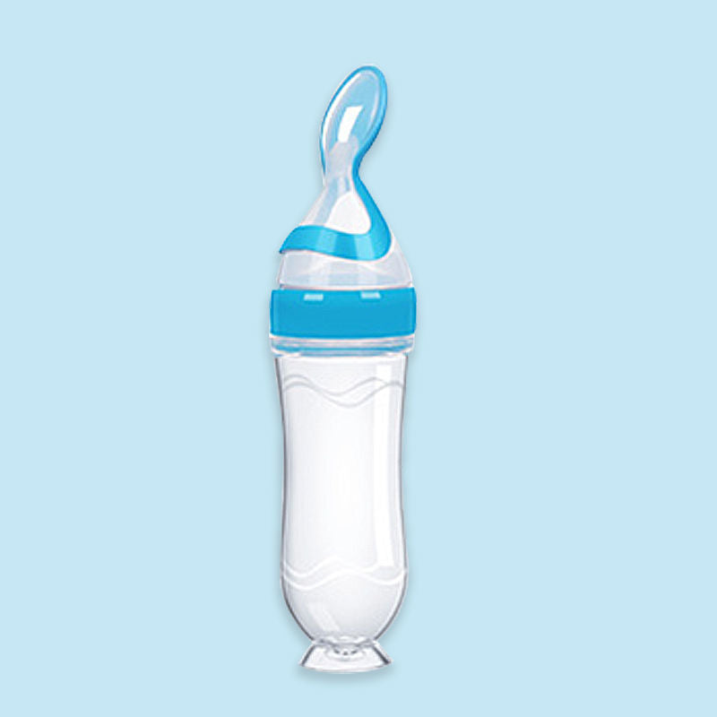 Silicone Squeeze Rice Paste Feeding Bottle for Baby - Spoon & Bottle Training