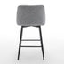 Counter Height Swivel Bar Stools Set of 2, Upholstered with Back & Metal Legs, Grey Linen Cloth - Minihomy