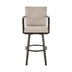 Faye Brown Aluminum Patio Barstool with Beige Cushions - 30 Inch Modern Outdoor Seating - Minihomy