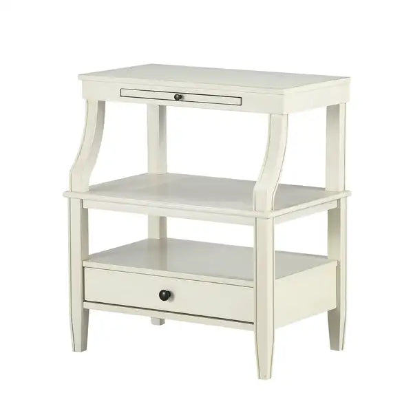 Antique White Nightstand with Storage - Newland Collection