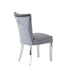 Eva Velvet Fabric Chair with Stainless Steel Legs - Gray - Minihomy