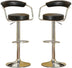 Black Bar Stools Set of 2, Adjustable Swivel Counter Height Kitchen Island Chairs, Contemporary Style - Minihomy