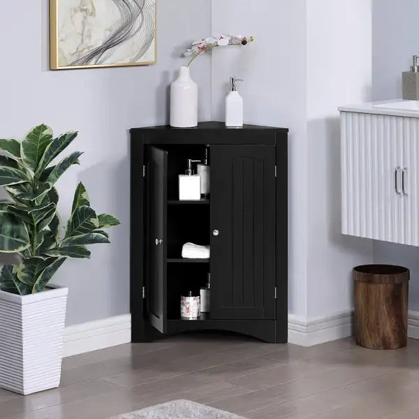 Corner Cabinet with Doors & Shelves - Bathroom, Kitchen, Living Room Storage