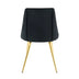 Black Velvet Dining Chairs Set of 4 - Modern, Gold Metal Legs, Home Bedroom Stool - Minihomy