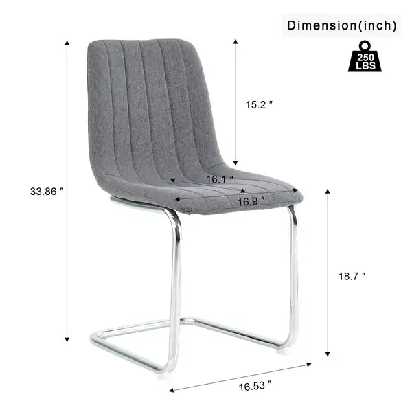 Modern Dark Grey Dining Chairs with Metal Legs (Set of 4) - Home, Bedroom, & Student Desk - Minihomy