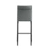 Grey Leather Bar Stools - Counter Height Dining Chairs (Set of 2) - Minihomy