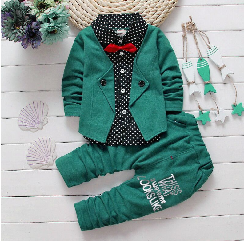 Spring Autumn Tracksuit Baby Boys Kid Long Sleeve Gentleman Suits