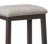 Modern Counter Height Bar Stools, Set of 2, Gunmetal Gray Fabric Seat - Minihomy