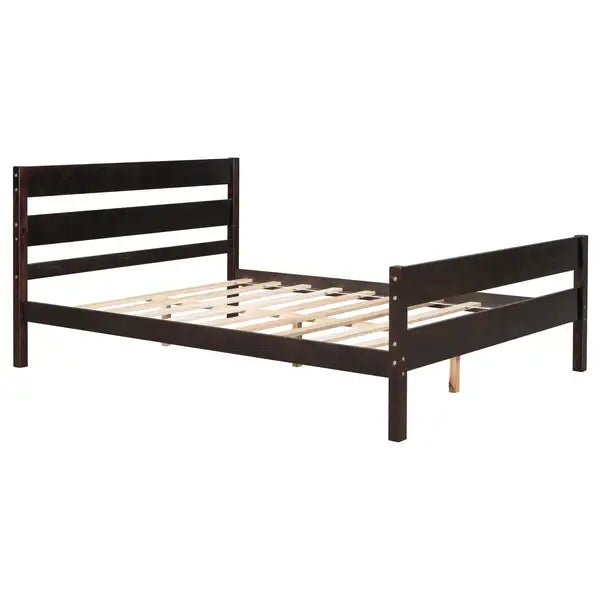 Espresso Full Bed with Headboard and Footboard - Minihomy