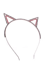 Pointy Rhinestone Cat Ears Headband - Stylish Accessory for Parties & Costumes