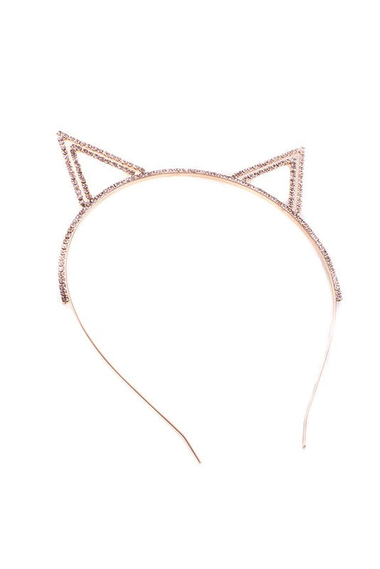 Pointy Rhinestone Cat Ears Headband - Stylish Accessory for Parties & Costumes