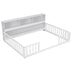 Full Size Platform Bed with Bookcase, Shelves, Guardrails - White - Minihomy