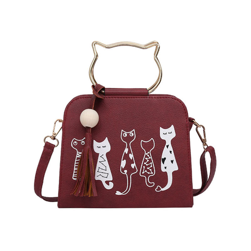 Summer new ladies cat handbag shoulder diagonal handbag