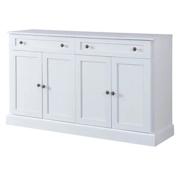 Kitchen Sideboard Buffet Cabinet with 2 Drawers & 4 Doors - White Storage for Dining Room, Living Room - Minihomy