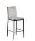 Modern Velvet Bar Stools with Metal Legs, Light Gray, 2-Piece Set - Minihomy