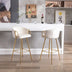 26 Inch Velvet Bar Stools Set of 2, Chrome Base & Footrest, Golden Legs, Cream - Minihomy