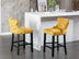 Velvet Wingback Barstools with Nailhead Trim (Set of 2) - Gold - Minihomy