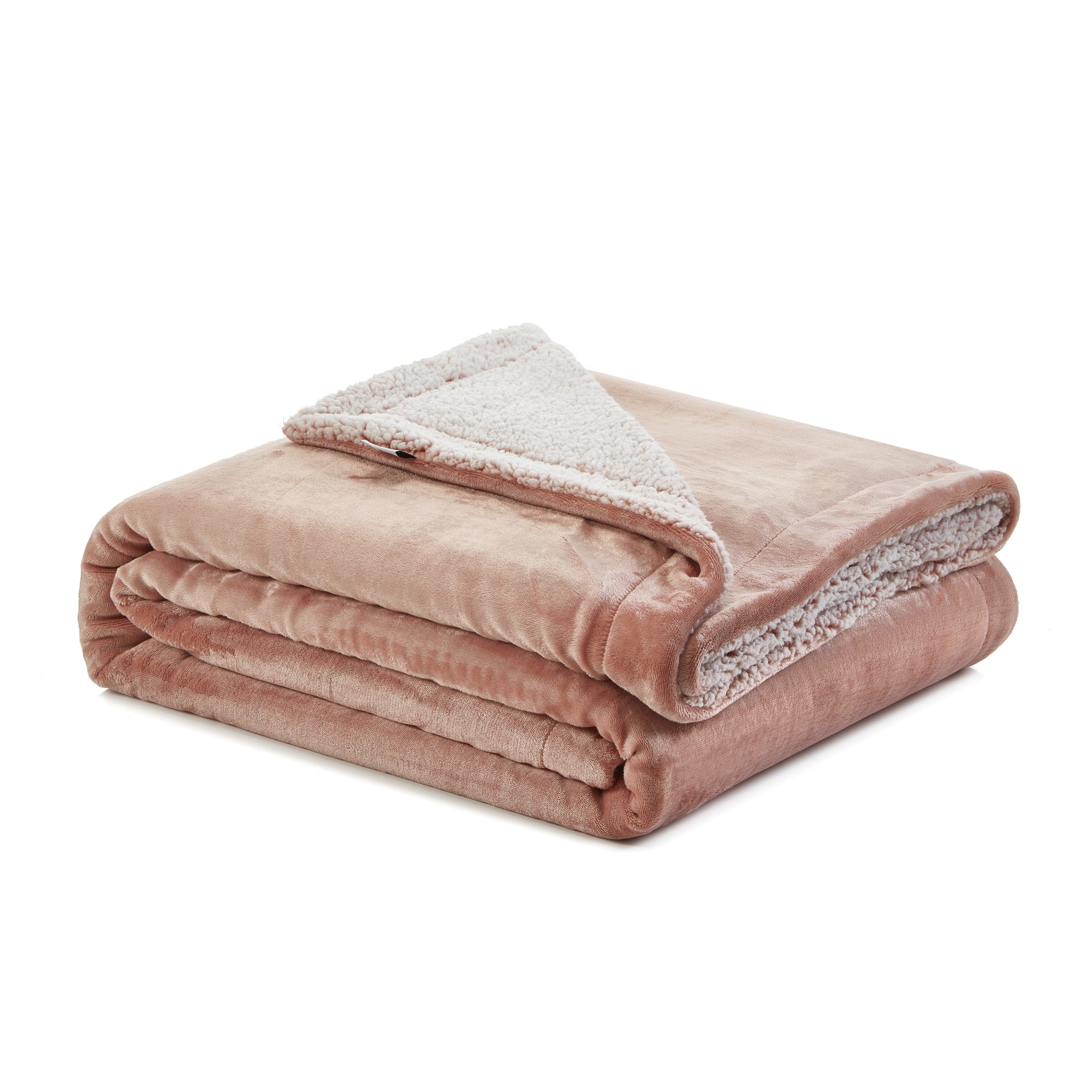 Blush Knitted PolYester Solid Color Plush Throw Blanket - Minihomy