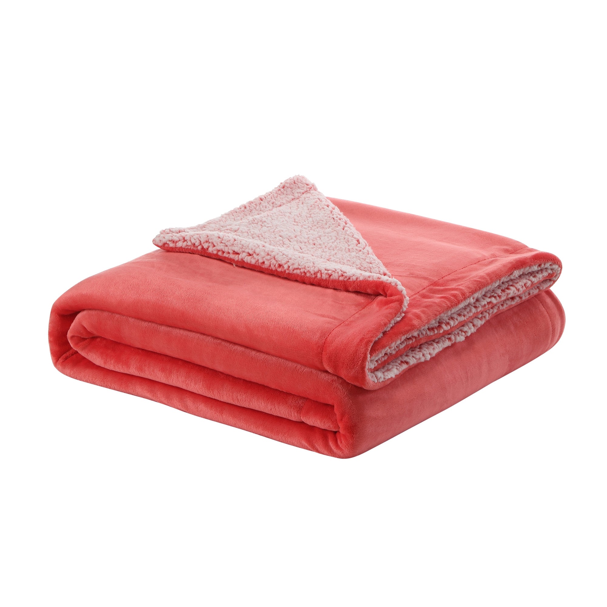 Blush Knitted PolYester Solid Color Plush Throw Blanket - Minihomy