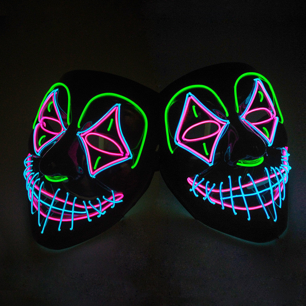 Eyebrow Double Star Eye Mask Halloween LED Glowing Mask