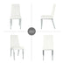 Modern Dining Chairs Set of 2, White PU Leather, Electroplated Legs, Home Bedroom Stool - Minihomy