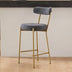 Gold Bar Stools Set of 2, 25" Counter Height Upholstered Sherpa Stools with Backs - Minihomy