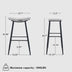 Counter Height Bar Stools Set of 2 - Linen Upholstered with Footrest, Beige Gray & Pale Blue - Minihomy