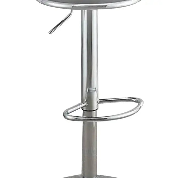 Gray Adjustable Barstools with Round Seat & Stalk Support (Set of 2) - Minihomy