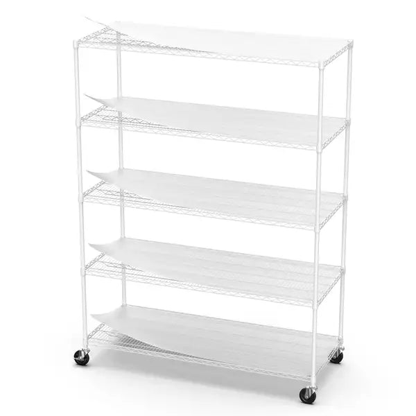 Heavy Duty 7500lb 5-Tier Adjustable Storage Rack with Wheels - 82"H x 60"L x 24"D