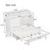 Pine Murphy Bed with Charging Station, Storage & Cube Cabinet - Full, White - Minihomy