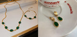 Boho Fashion Jewelry Green Stone Crystal Snake Chain Multilayer Necklace for Women