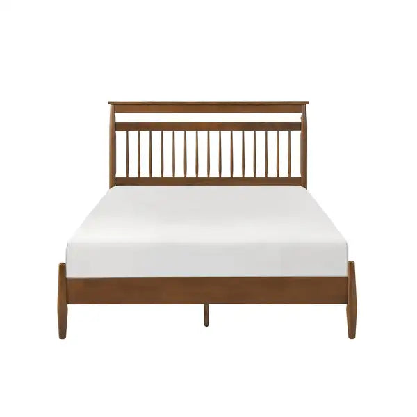 Chestnut California King Platform Bed | Transitional Style Bedroom Furniture - Minihomy