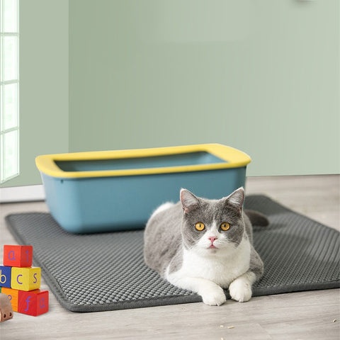 Cat Litter Mat Pet Solid Color Waterproof Cat Litter Mat Easy Clean Scatter Control